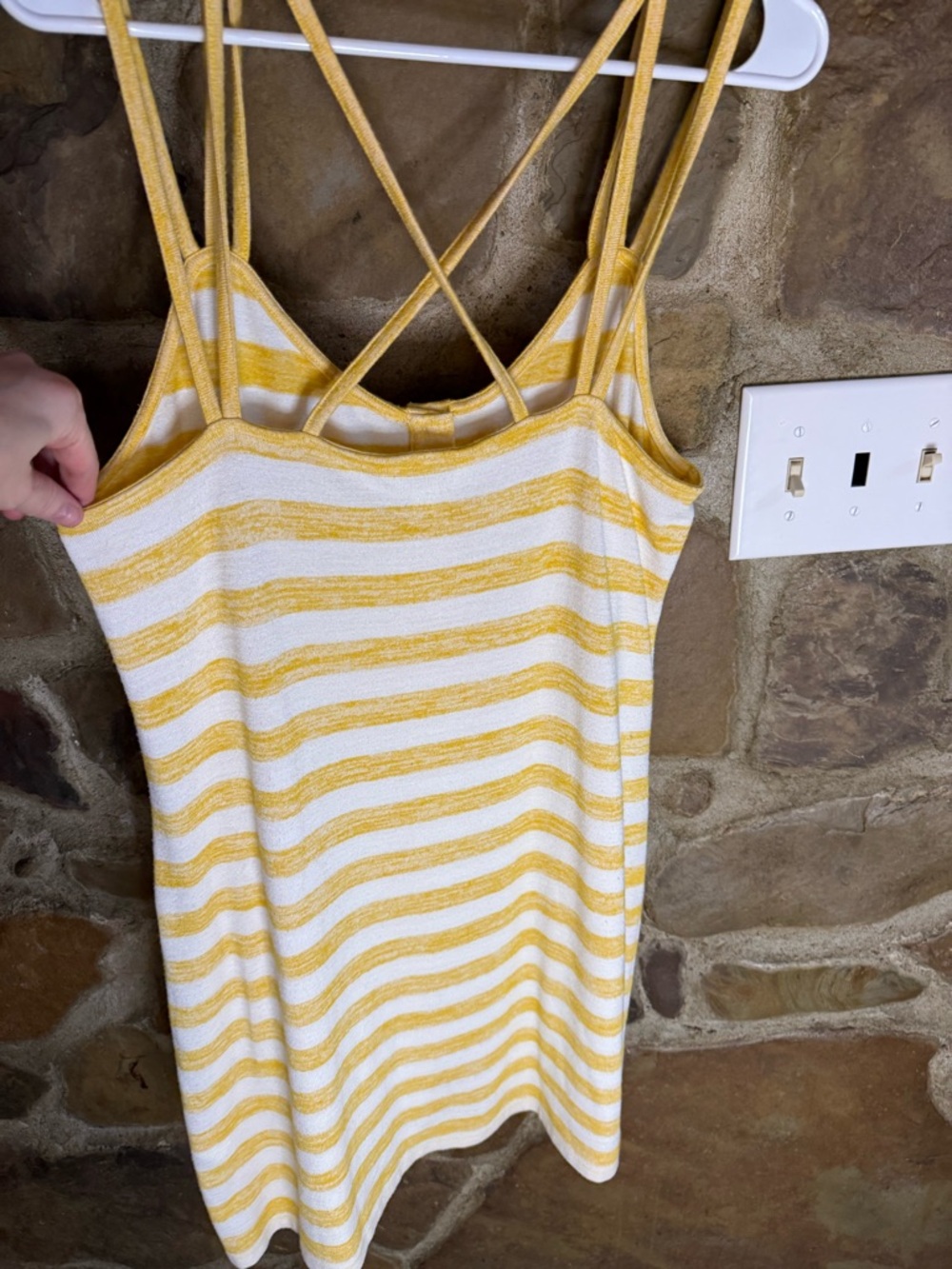 Market & Spruce Yellow and White Striped Midi Tank Dress - Picture 3 of 8